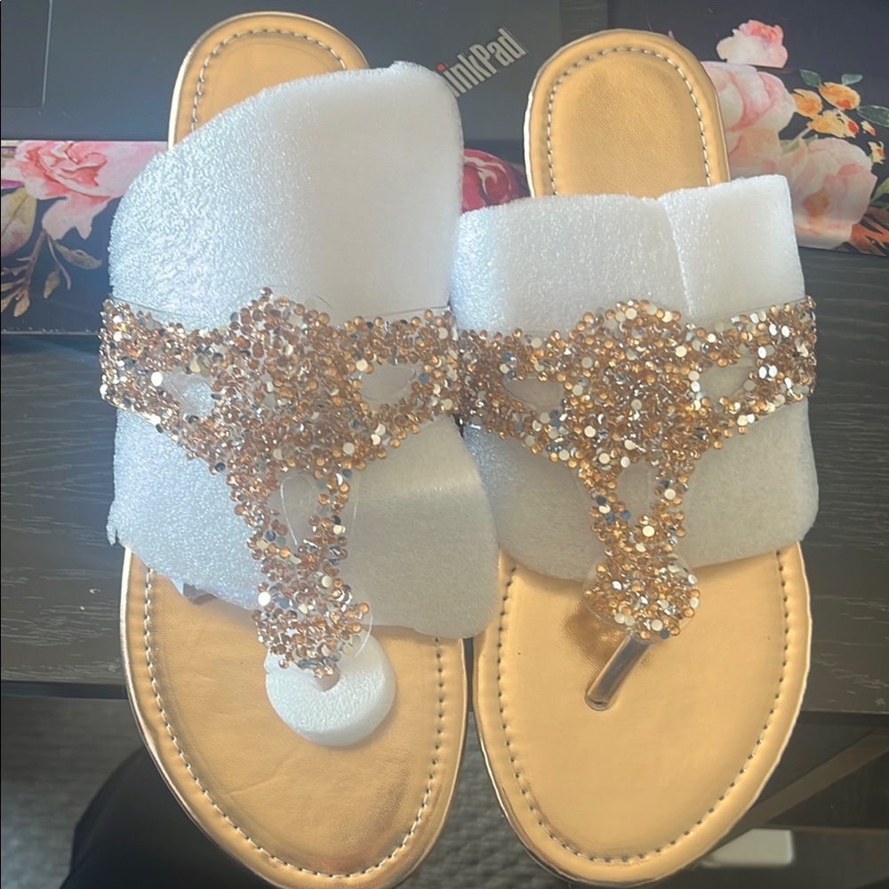 Elegant Gold Embellished Women's Sandals
